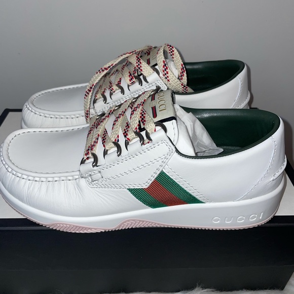 GUCCI Men Web Lace-Up Sneaker - Picture 3 of 5